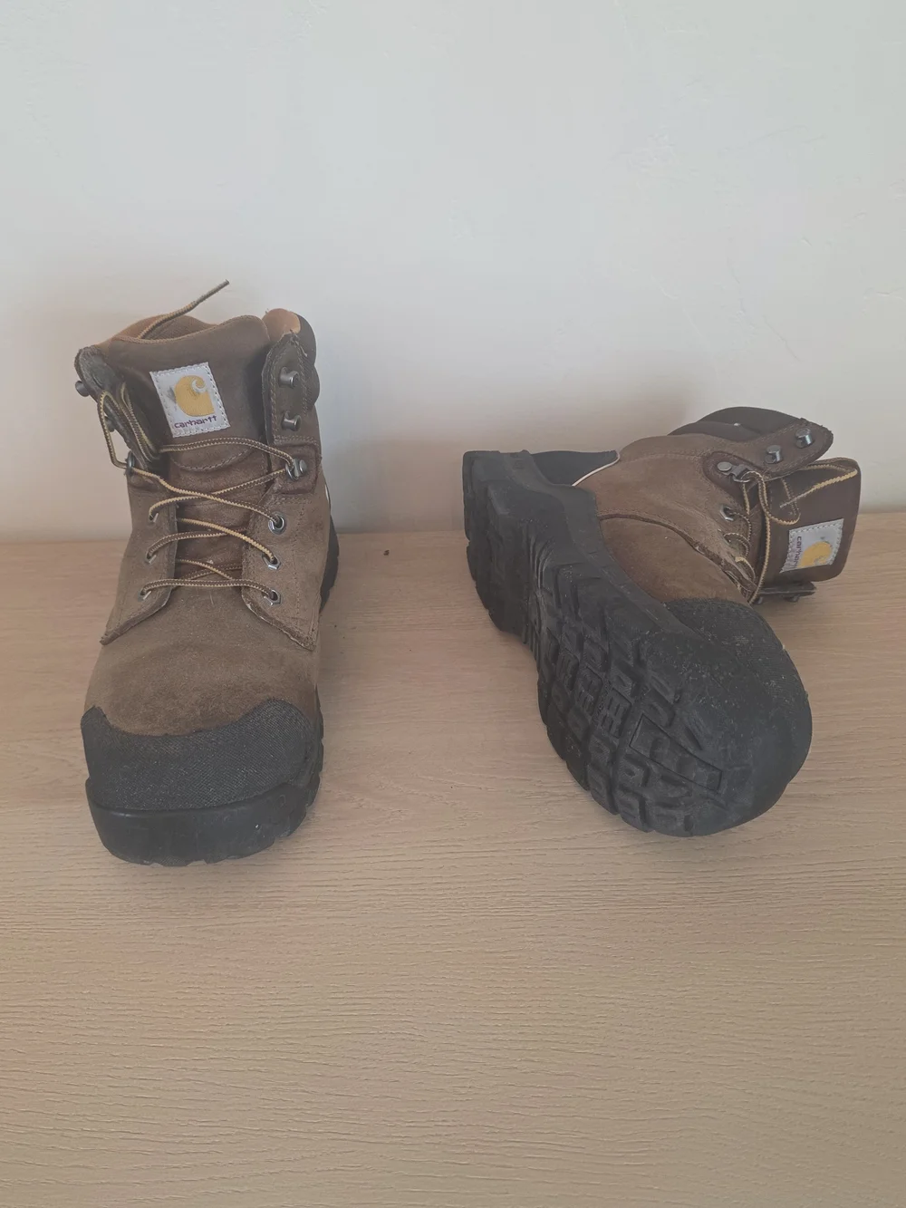Carhartt **Steel Toe** Men's Brown Work Boots - Lace-Up Safety Hiking Style